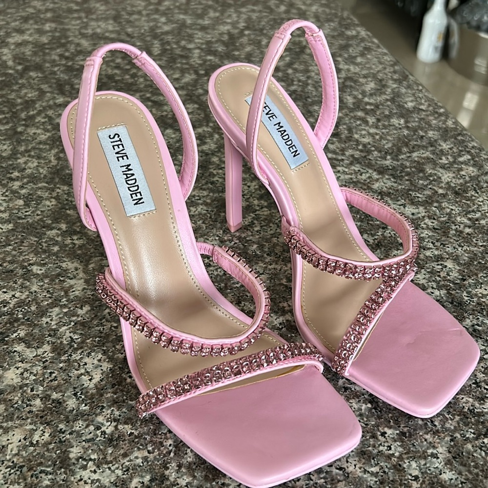 Steve Madden Pink Rhinestone Heels Size 8